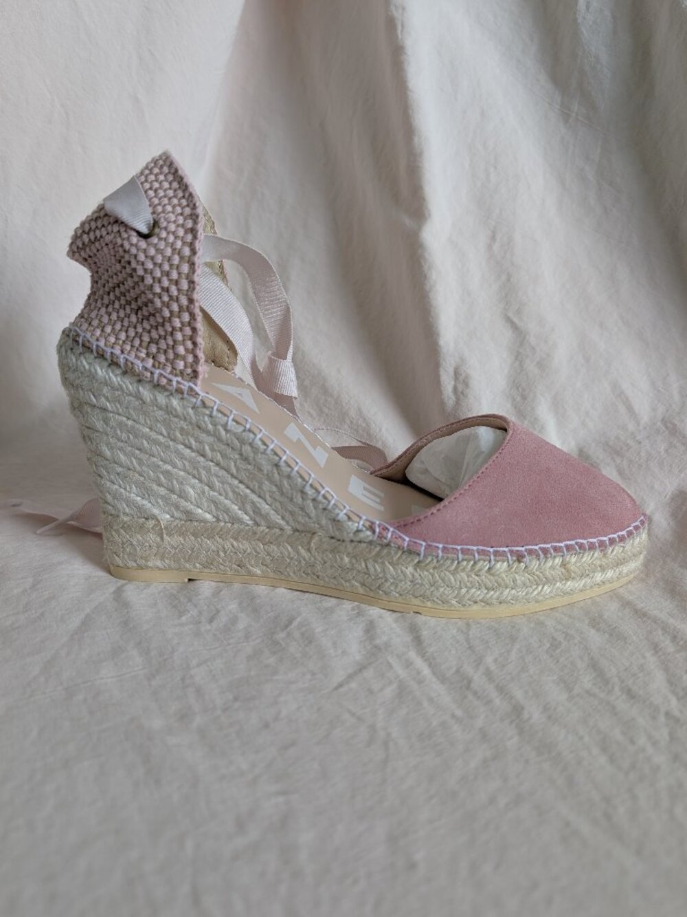 MANEBÍ Pastel Rose Espadrille Wedges | Size 37